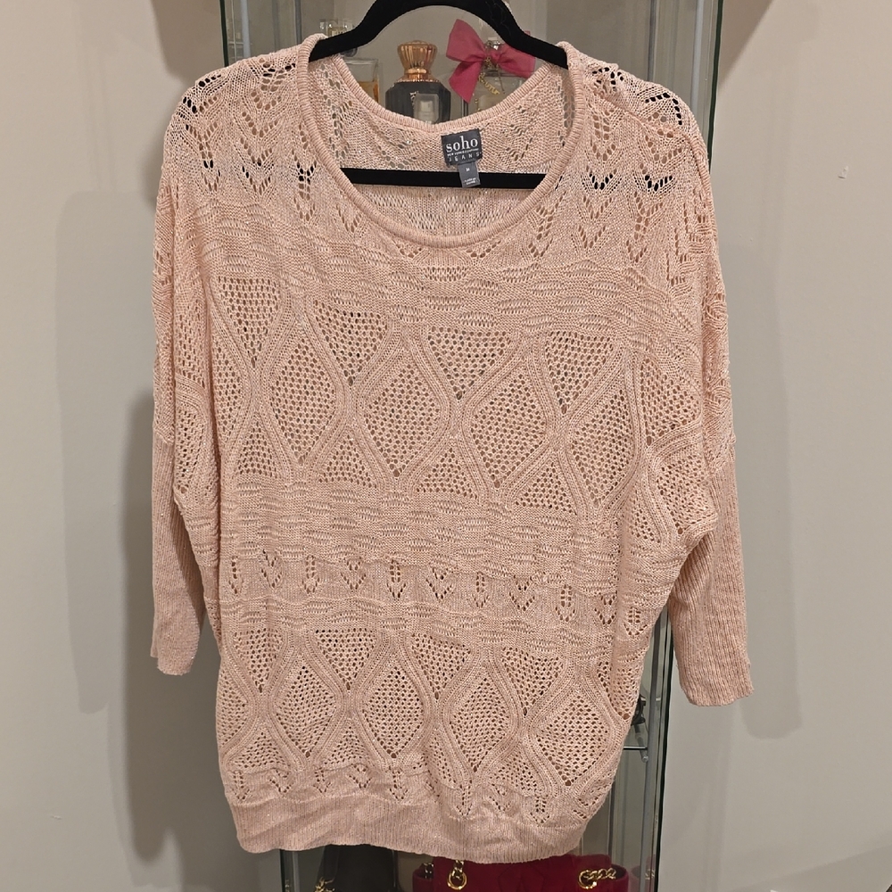 Soho Women's Soft Pink Crew Neck Sweater